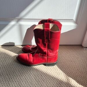 Justin Boots Bold Red Leather Boots